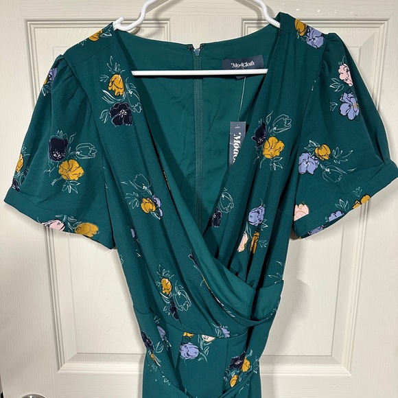 ModCloth teal tea dress with scalloped hem NWT 1X - Picture 4 of 7
